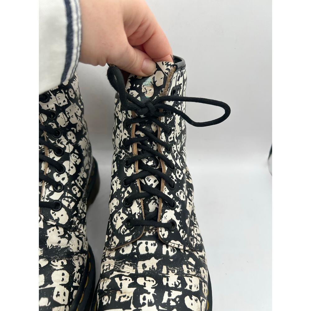 RARE VTG Dr Martens 1460 Boots England Andy Warhol Face Prints  UK 5 EU 38 US 7 - Picture 5 of 13